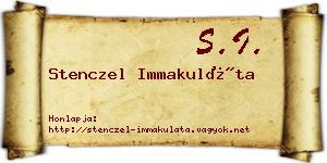 Stenczel Immakuláta névjegykártya
